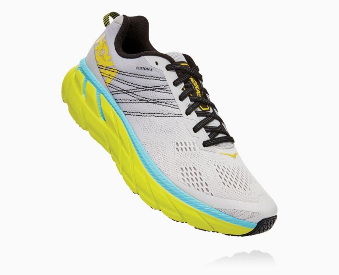 Hoka Gåsko Salg - HOKA ONE ONE Clifton 6 Herre Hvite / [NO-49DMXS]